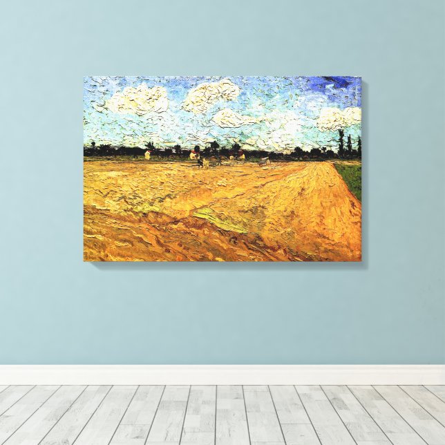 Impressão Em Tela Plowed Field (the Furrows), por Vincent van Gogh (Insitu(piso de madeira))