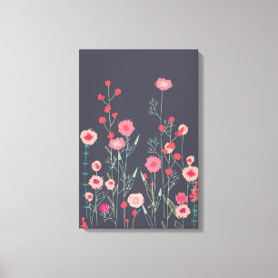 Impressão Em Tela Plymouth Flowers Dark Boho Floral Pintura