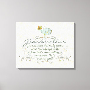 Impressão Em Tela Poema da avó com pássaros