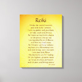 Impressão Em Tela poema de conexão de cura Dourado amarelo Reiki