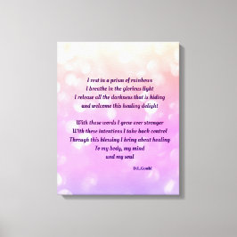 Impressão Em Tela Poema de cura inspirador colorido pastel