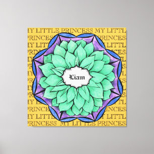 IMPRESSÃO EM TELA POINSETTIA MODERNA EM AZUL