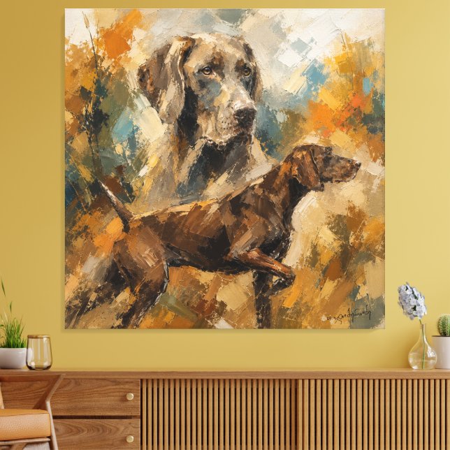 Impressão Em Tela Pointer Alemão de Pelo Curto (Insitu(Sala de estar))