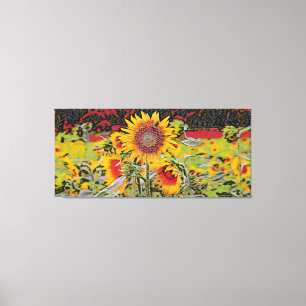 Impressão Em Tela Poka-dot Sunflower