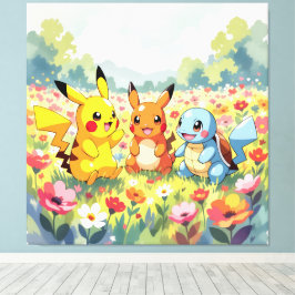 Impressão Em Tela Pokémon und seine Treue Freunde Leinwanddruck