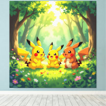 Pokémon und seine Treue Freunde Leinwanddruck