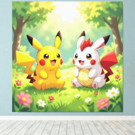 Impressão Em Tela Pokémon und seine Treue Freunde Leinwanddruck