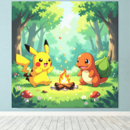 Impressão Em Tela Pokémon und seine Treue Freunde Leinwanddruck