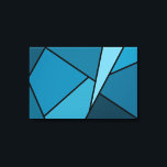 Impressão Em Tela Polígonos Teais abstrato<br><div class="desc">Inspirada por um vidro colorido, este na moda geométrico contém polígonos em vários tons de lacrimejo esboçado em preto. Um triângulo azul-esverdeado pálido cai da parte superior direita com um conjunto de quadrangulares progressivamente mais escuros e outras formas espiralando ao redor dele de luz a escuro. Duas formas escuras e...</div>