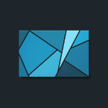 Impressão Em Tela Polígonos Teais abstrato<br><div class="desc">Inspirada por um vidro colorido, este na moda geométrico contém polígonos em vários tons de lacrimejo esboçado em preto. Um triângulo azul-esverdeado pálido cai da parte superior direita com um conjunto de quadrangulares progressivamente mais escuros e outras formas espiralando ao redor dele de luz a escuro. Duas formas escuras e...</div>