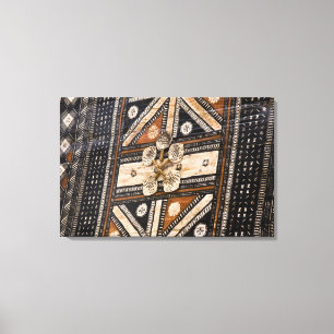 Impressão Em Tela Polinésia, Reino de Tonga. Detalhe de tapa