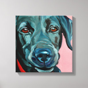 Impressão Em Tela Polly o retrato preto do cão de labrador retrieve