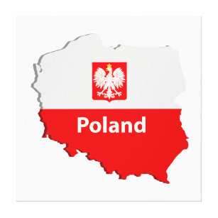 Impressão Em Tela Polônia mapa