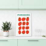 Impressão Em Tela Pomodoro Tomato Italiano Retro Moderno Estilo Vint<br><div class="desc">Esta tela de desenho retrô apresenta tomate italiano vermelho vivo. Vai ficar perfeito na sua cozinha modelo.</div>