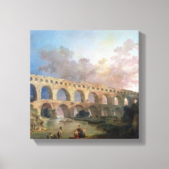 Impressão Em Tela Pont du Gard, Nimes, c.1786 (Frente)