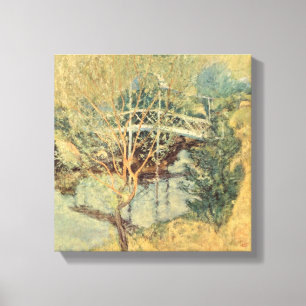 Impressão Em Tela Ponte Branca por Twachtman, Impressionismo Vintage