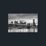 Impressão Em Tela Ponte Brooklyn À Noite, Nova Iorque<br><div class="desc">Brooklyn Bridge e Manhattan Skyline à noite,  Nova Iorque</div>