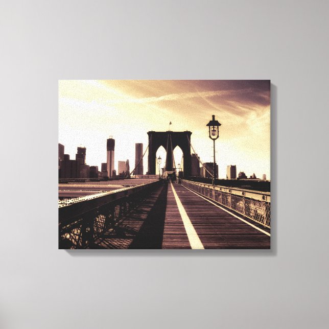 Impressão Em Tela Ponte Brooklyn - Nova Iorque (Frente)