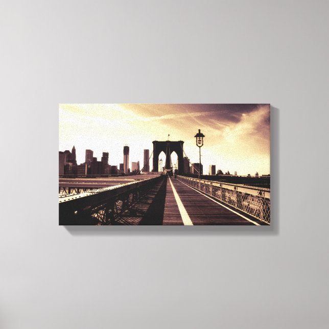 Impressão Em Tela Ponte Brooklyn - Nova Iorque (Frente)