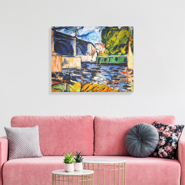 Impressão Em Tela Ponte Chatou | Maurice de Vlaminck | (Insitu(Sala de estar))