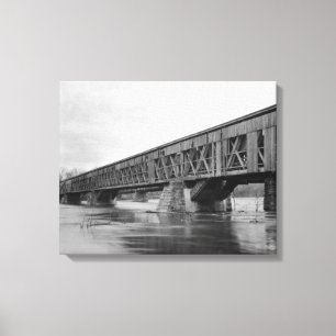 Impressão Em Tela Ponte coberta antiga em Massachusetts