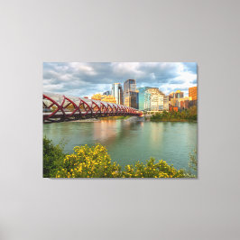 Impressão Em Tela Ponte da Paz de Calgary e Paisagem Urbana