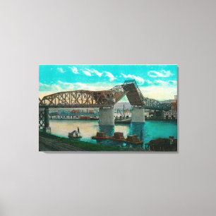Impressão Em Tela Ponte de Broadway sobre o rio de Willamette