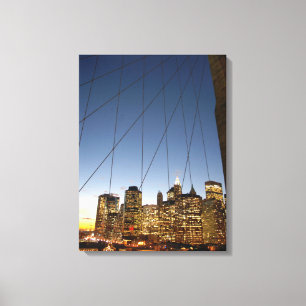 Impressão Em Tela Ponte de Brooklyn ao Crepúsculo com a Linha do Hor