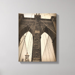 Impressão Em Tela Ponte de Brooklyn do Sepia do vintage