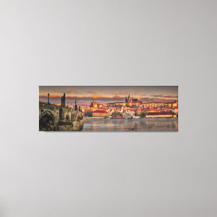 Impressão Em Tela Ponte de Charles do castelo de Praga na manhã