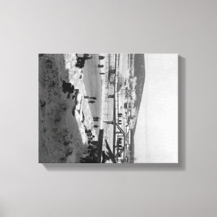 Impressão Em Tela Ponte de inverno sobre o rio em Fairbanks