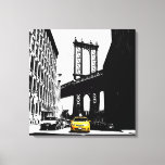 Impressão Em Tela Ponte do Brooklyn - Nova Iorque de Taxi Amarelo Ny<br><div class="desc">Nova Iorque Nyc Brooklyn Bridge Pop Canvas Art Impressão.</div>