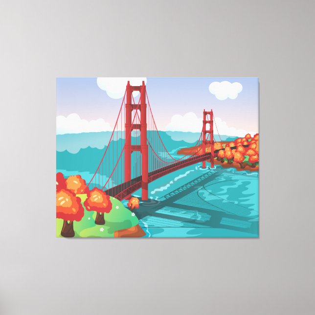 Impressão Em Tela Ponte Golden Gate de São Francisco (Frente)