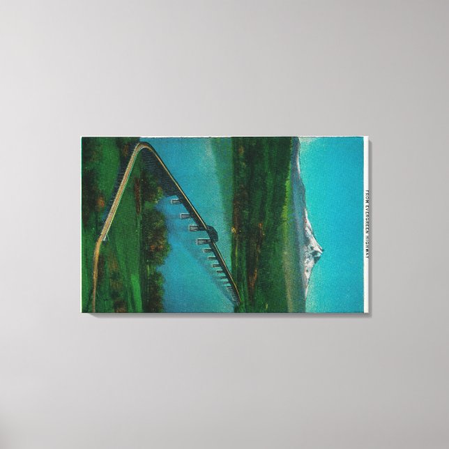 Impressão Em Tela Ponte Interestadual e Mt. Hood no Salmão Branco (Frente)