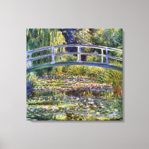 Impressão Em Tela Ponte Japonesa e Água Lily Pond