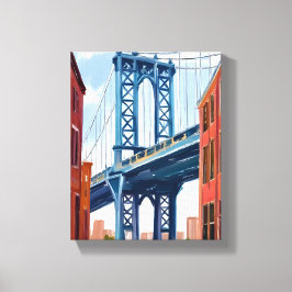 Impressão Em Tela Ponte Manhattan Nova York Pintura