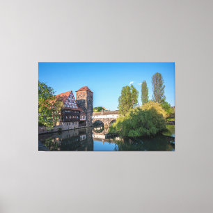 Impressão Em Tela Ponte medieval antiga em Nuremberga, Alemanha
