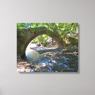 Impressão Em Tela Ponte medieval de Kelefos na floresta cipriota