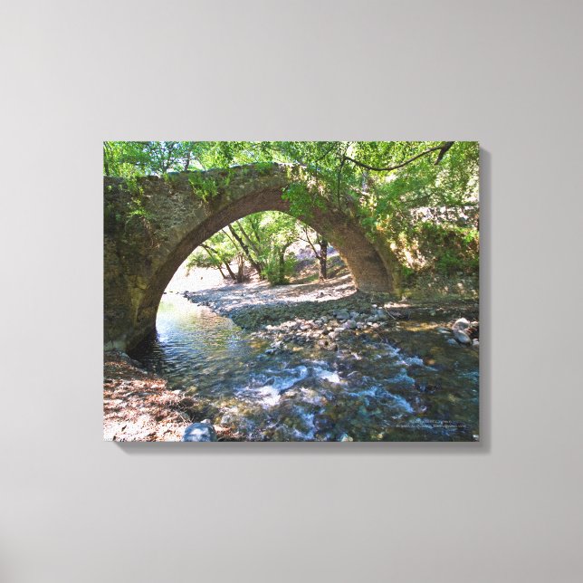 Impressão Em Tela Ponte medieval de Kelefos na floresta cipriota (Frente)