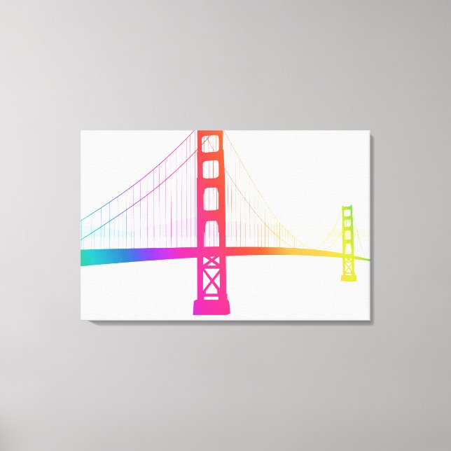 Impressão Em Tela Ponte Ouro Gate | Estilo arco-íris (Frente)