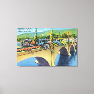 Impressão Em Tela Ponte Shelburne Falls das Flores