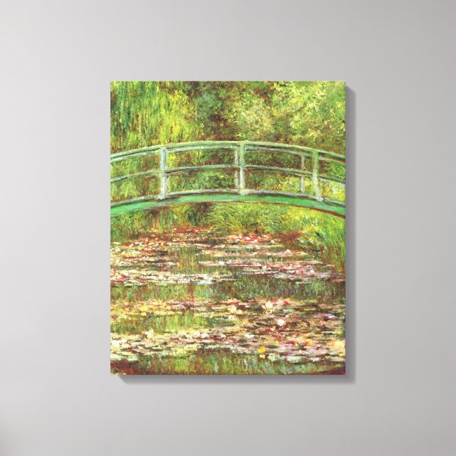 Impressão Em Tela Ponte sobre o rosa marítimo, por Claude Monet (Frente)