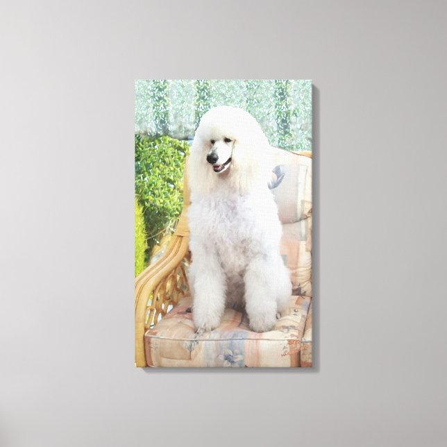 Impressão Em Tela Poodle Branco (Frente)