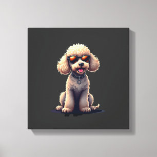 Impressão Em Tela Poodle Engraçado Amante de Animais Cães Gráfico Ca