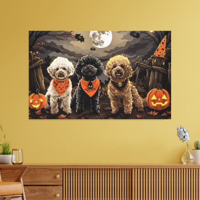 Impressão Em Tela Poodle Halloween Spooky (Insitu(Sala de estar))