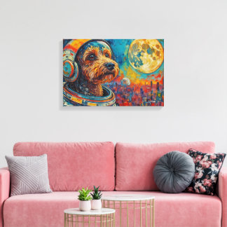 IMPRESSÃO EM TELA POODLE NO ESPAÇO