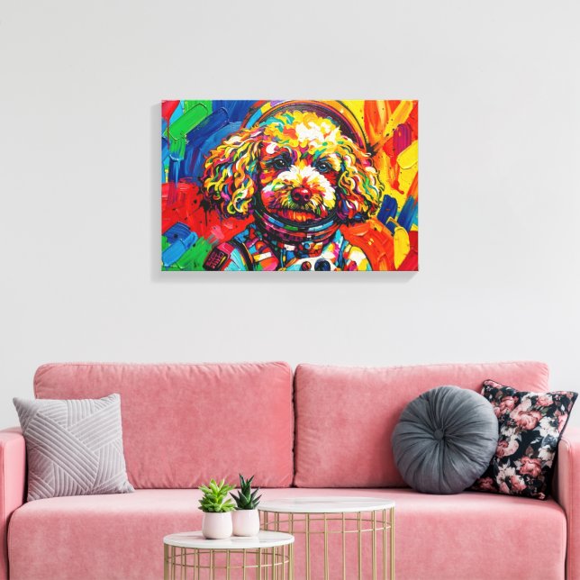 IMPRESSÃO EM TELA POODLE NO ESPAÇO-3 (Insitu(Sala de estar))
