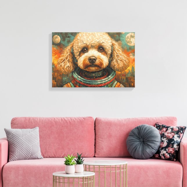 IMPRESSÃO EM TELA POODLE NO ESPAÇO-8 (Insitu(Sala de estar))