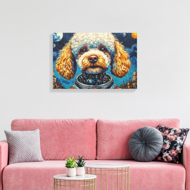 IMPRESSÃO EM TELA POODLE NO ESPAÇO-9 (Insitu(Sala de estar))