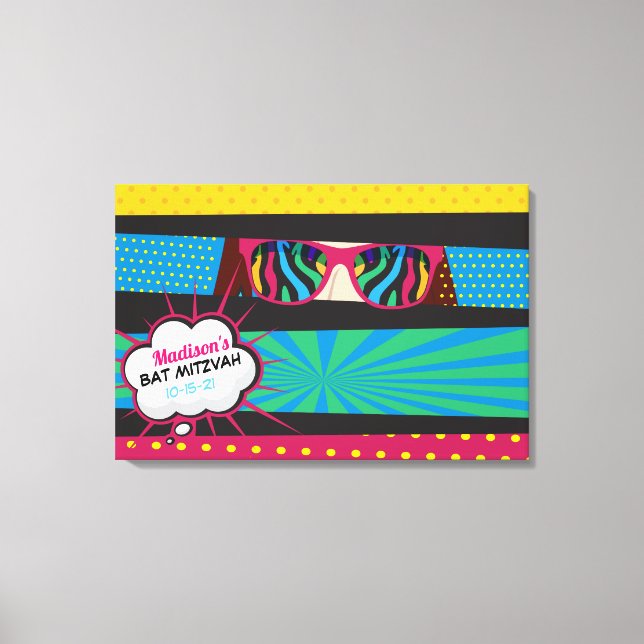 Impressão Em Tela POP ART Bat Mitzvah - Sinal de Conselho de MEMÓRIA (Frente)